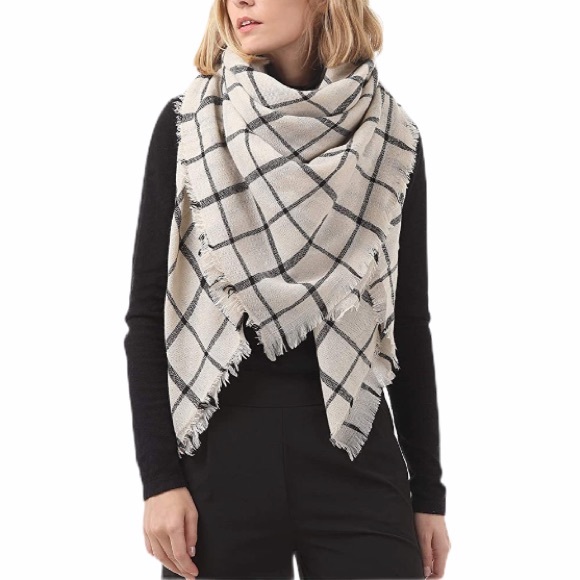 Accessories - Large Classic Plaid Blanket Oversized Cozy Scarf